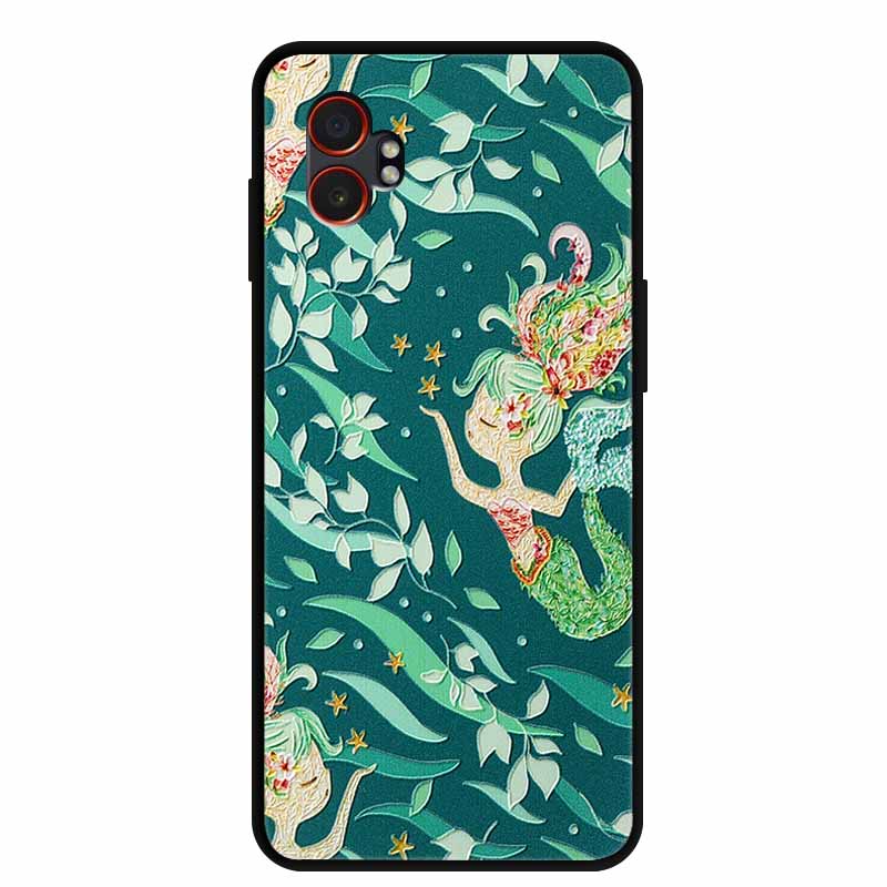 3D Emboss Case For Samsung Galaxy XCover7 Pro 5G Phone Case Flowers Silicone Soft Back Cover For Samsung Galaxy XCover7Pro Case