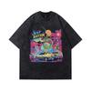 Men'S Hip-Hop Trendy Brand Butterfly Printing Small Neckline Old Short-Sleeved T-Shirt Men'S And Women'S High Street Washed Half-Sleeved Tee