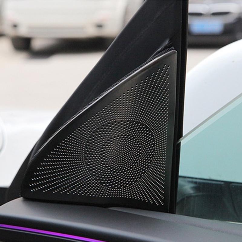 2PCS Heat Resistant Auto Speaker Cover Guards With Strong Adhesive Metal Construction Easy Installation Car Accessories
