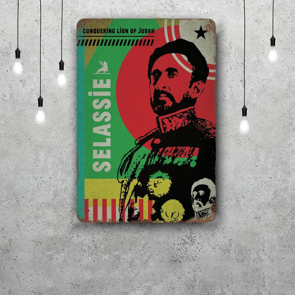 Haile Selassie Classic Poster Rusty Metal Plaque Retro Decorative Plate Bar Man Cave Garage Club Metal Sign Wall Decoration