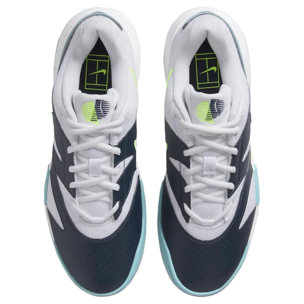 NikeCourt Lite 4 White Armory Navy Denim Turquoise Volt FD6574-101 Men's Tennis Shoes