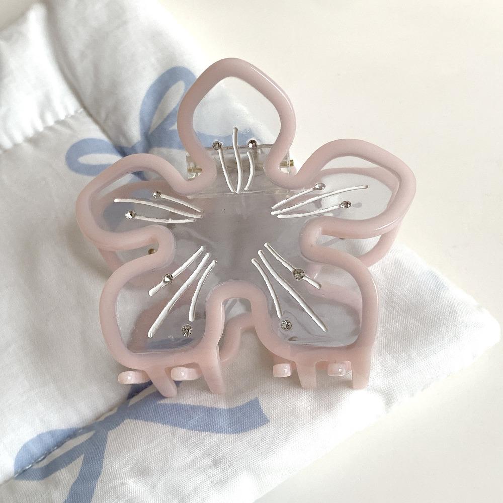 

Sakura Flower Hair Claw Cherry Blossom Transparent Hair Clip Acetic Acid Flower Shark Clip Female розовый