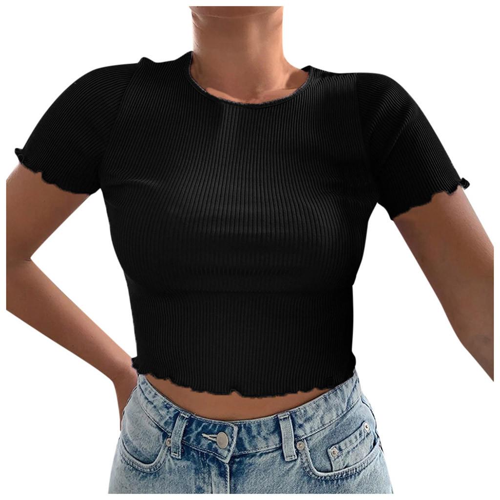 Buy Tanya Women Solid Color Round Neck 