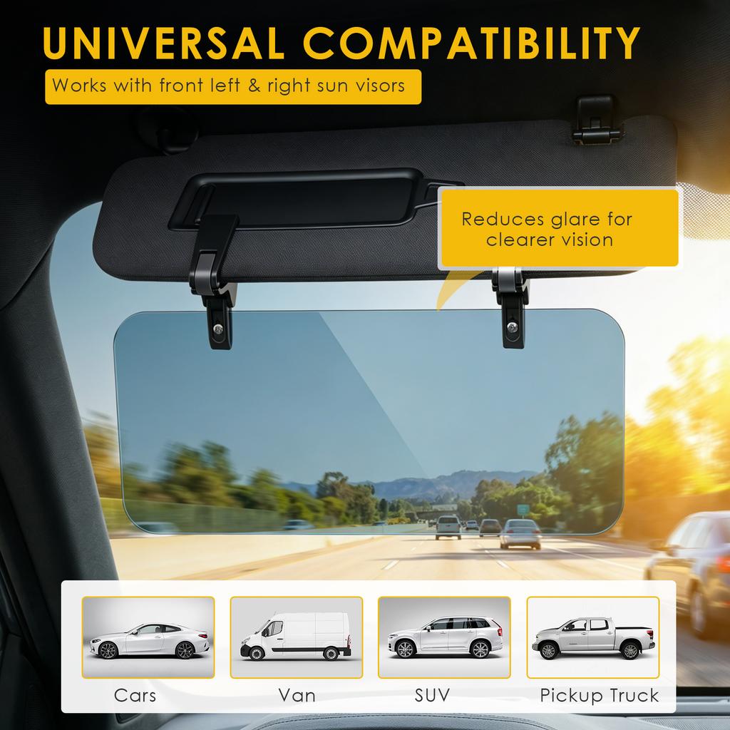 Car Visor Extender Sun Blocker Anti-Glare Anti-UV Universal Adjustable Extension Board Shield Car Interior Accessories