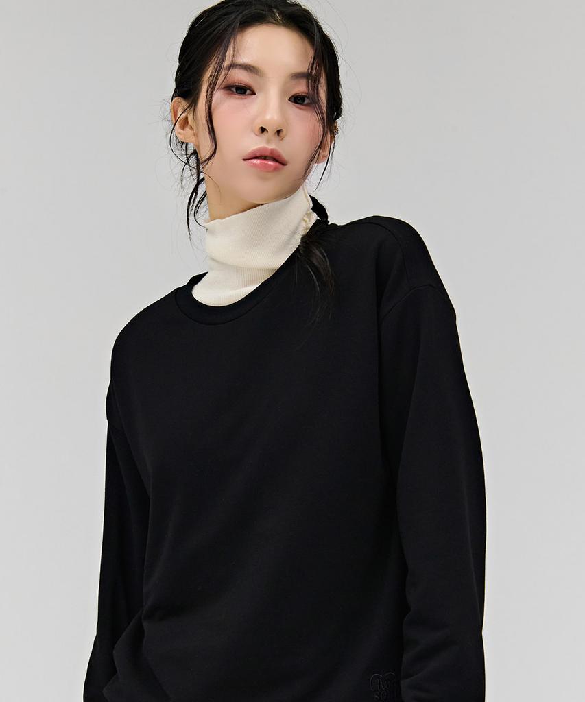 CHASECULT Women'S Loose Fit Daily Fleece-Lined Sweatshirt - Black