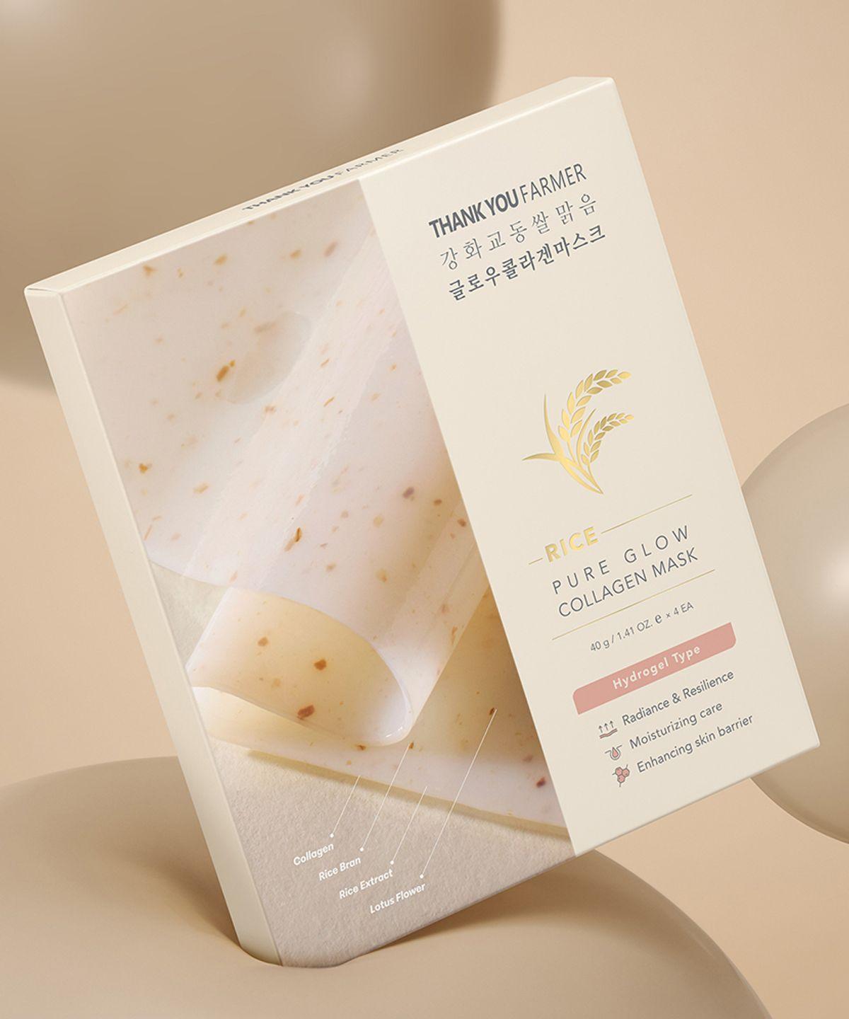 Ganghwa Gyodong Rice Clear Glow Collagen Mask (4 Sheets)