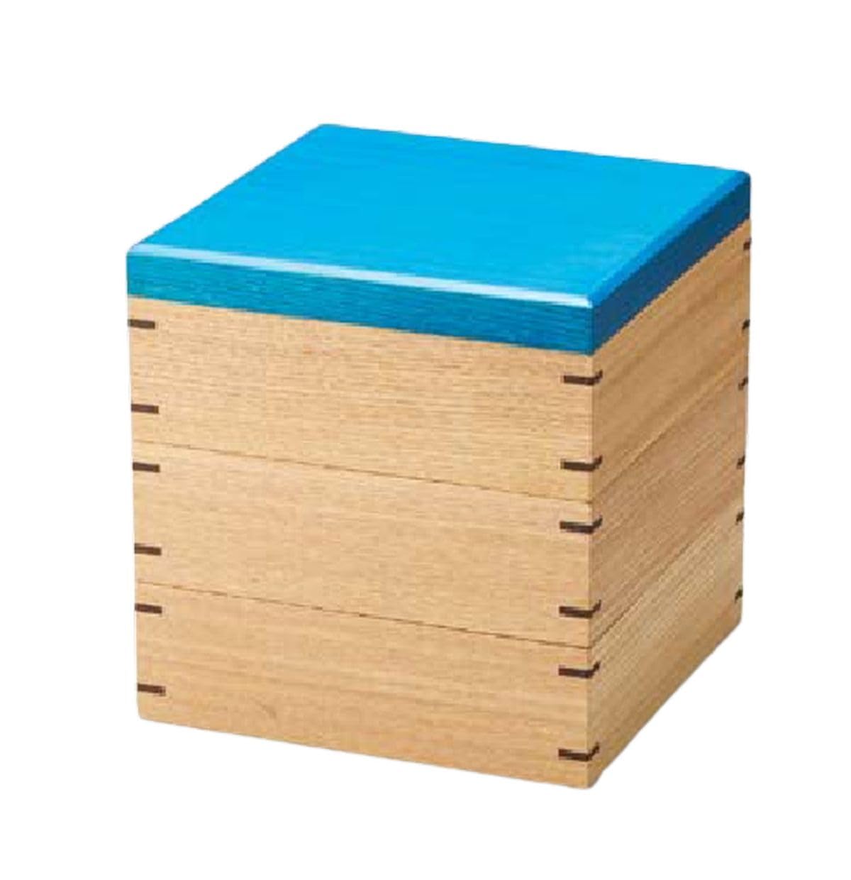 

Outdoor Lunch Box Made in Wooden Refreshing White Walnut Lunch Box with Three Dividers Serves 1 J-kitchens (Bento Box) Japan, Kyutarou BLUE