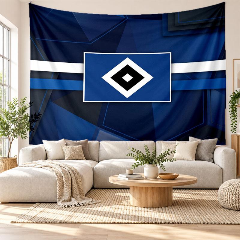 Fotbalová nástěnná tapiserie Hamburger SV, Nástěnný závěs z měkké látky, Dekorativní pozadí pro ložnici, Domácí nástěnné umění