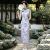 Purple Sleeveless National Style New Chinese Suzhou Long Cheongsam Improved Young 1011 New Women's High Sense Summer