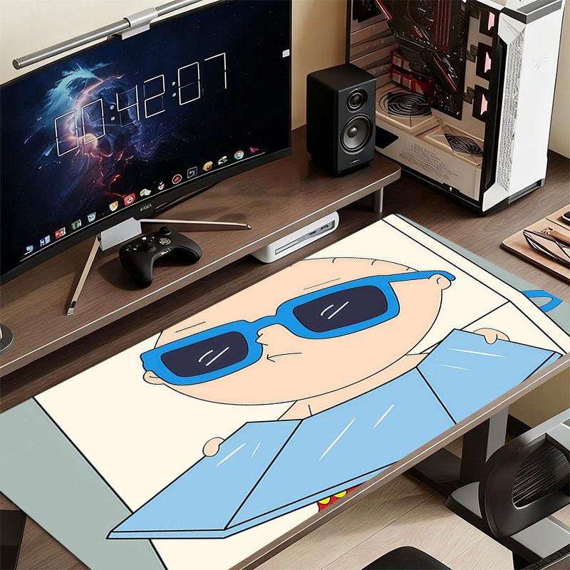Stewie Griffin Family Guy Mouse Pad, Large Gaming Desk Mat, Non-slip XXL Mousepad for Laptop & Tablet, Mini PC Playmat with Stitched Edges