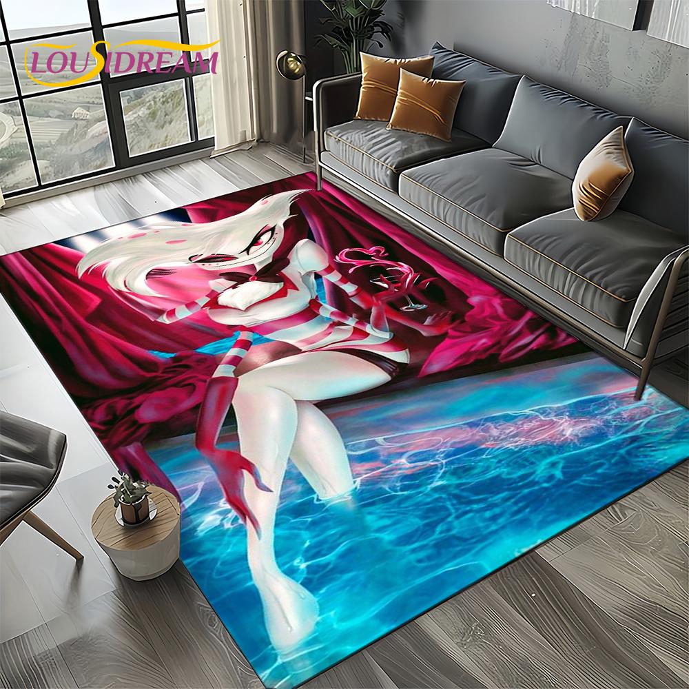 2025 H-Hazbin Hotel Charlie Cartoon Carpet Rug for Bedroom Living Room Home Sofa Decoration,kids Game Play Decor Floor Mat Gift