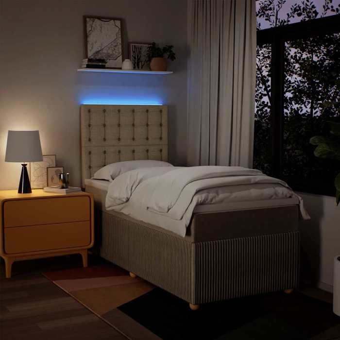 Maison Exclusive - Sommier à lattes de lit avec matelas Crème 80x200 cm Tissu