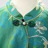Elegant Spring Embroidered Vest for Mothers - Stand-up Collar with Frog Button, Slimming Fit for Middle-aged and Elderly Women