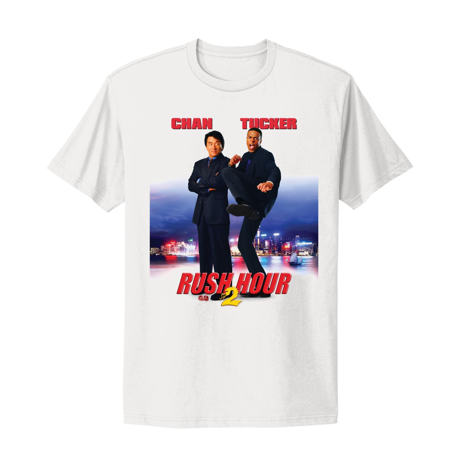 Rush Hour 2 Movie Poster T-shirt Jackie Chan Chris Tucker T-shirt S