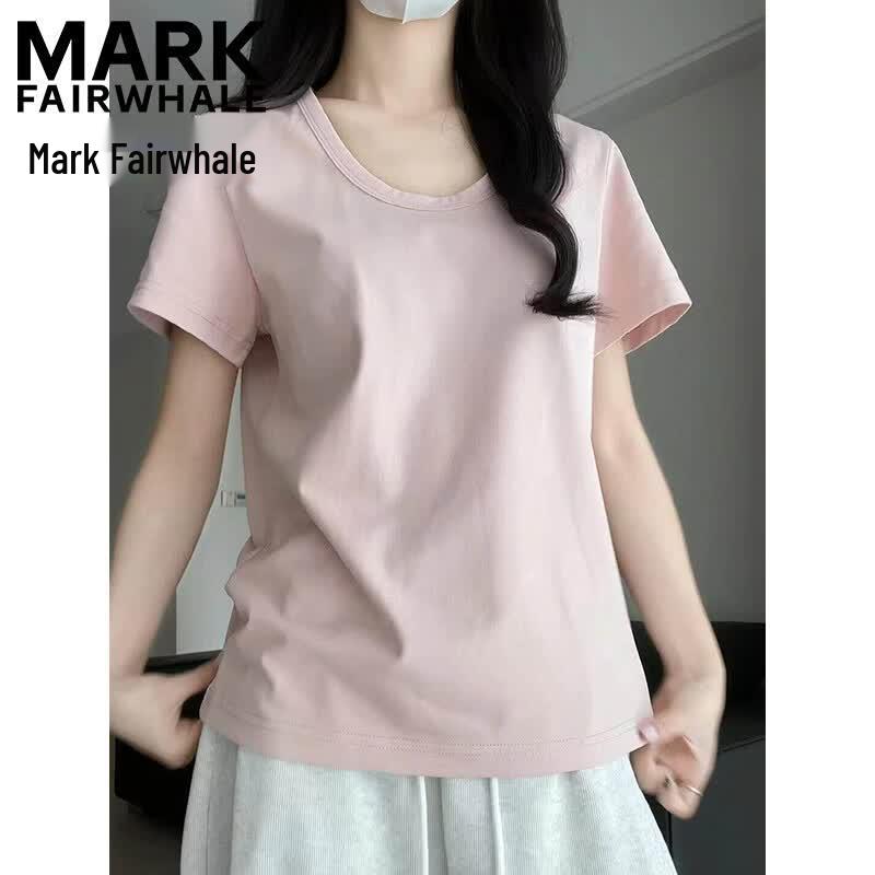 MARK FAIRWHALE Women s U-Neck Short Sleeve T-Shirt 2XL розовый