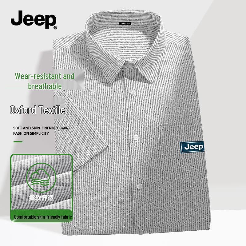 JEEP Men s Striped Oxford Short Sleeve Polo Shirt XL