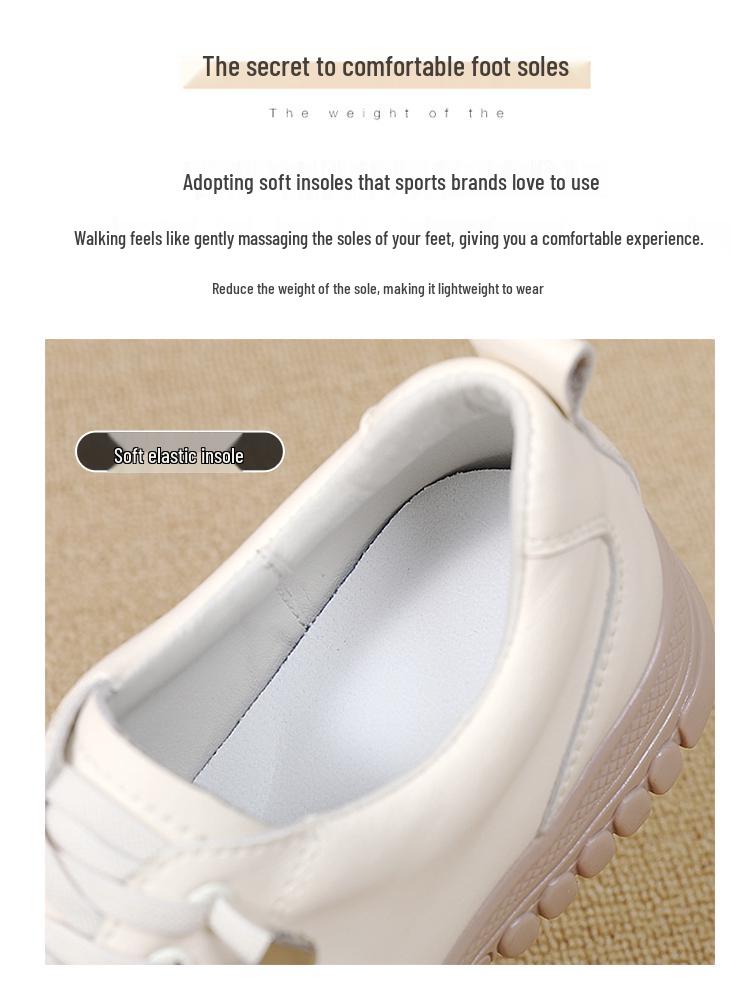 Woodpecker Women's Genuine Leather Casual Shoes - 2025 Spring/Autumn, Soft Sole & Upper, Comfortable for Everyday Wear.
