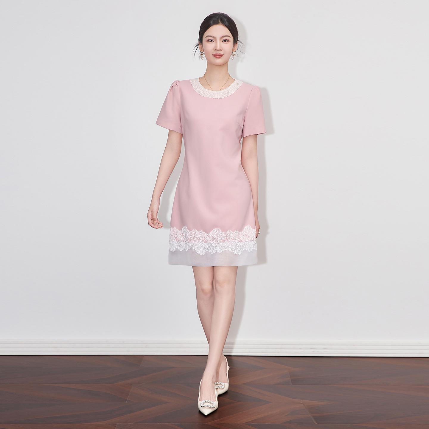 

Elegant French Heiress Beaded Lace Summer Dress for Women S