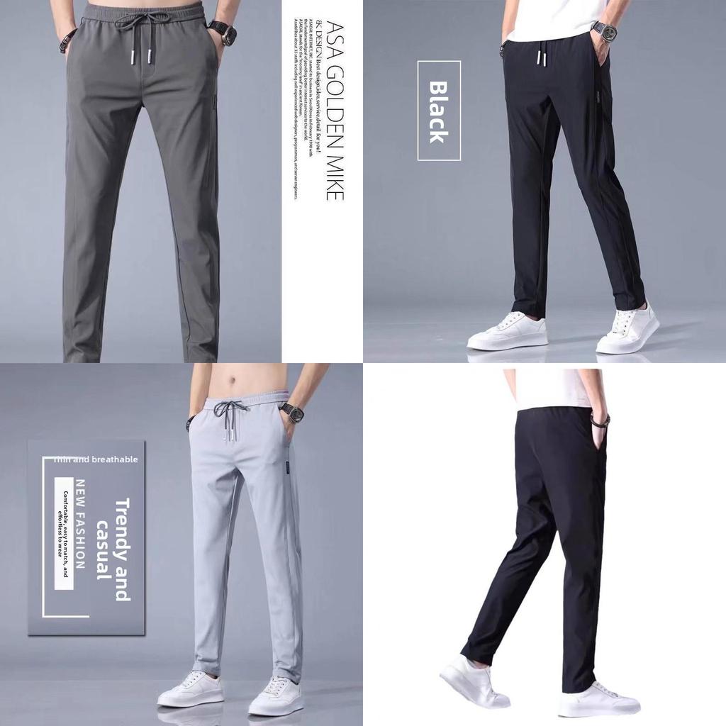 Slim Fit Mens Summer Sports Pants With High Elastic Fabric For Casual Wear