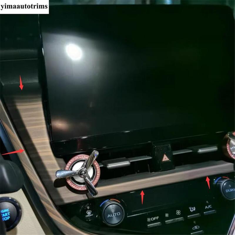 Central Middle Air AC Conditioning Vent Outlet Frame Navigation Strip Cover Trim For Toyota Camry XV70  -  Accessories