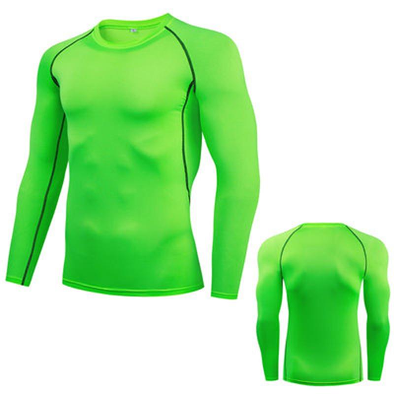 Men's Sports T-Shirts Tight Long Sleeves Base Layer Basketball Gym Yoga Fitness Jogger Running Top Jersey Outdoor Skinny Clothes Quick Dry