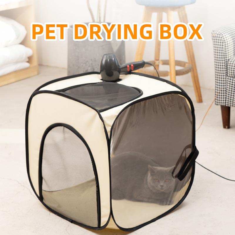 Pet Drying Box Portable Foldable Pet Dry Room Pet Hair Dryer Clean Grooming House Hands-Free Dryer Cage for Cats/Dogs