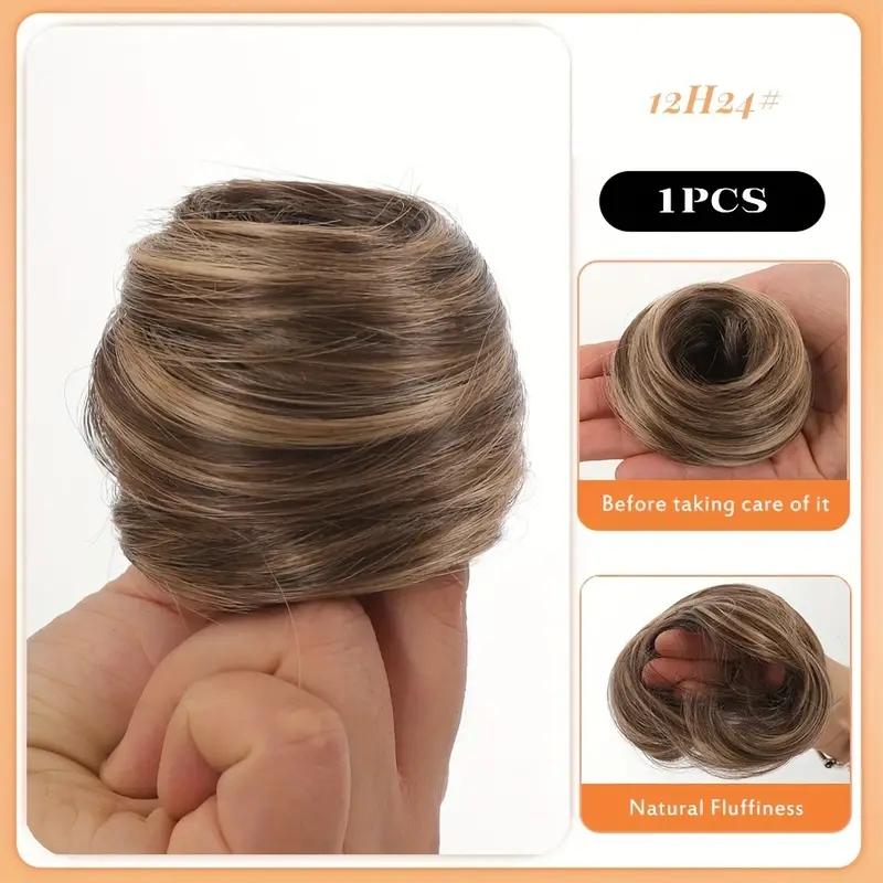 Straight Hair Loop Natural and Comfortable Hair Bun High Temperature Resistant Fiber Wig Easy To Wear Suitable Wig Accessories for All Girls KTB