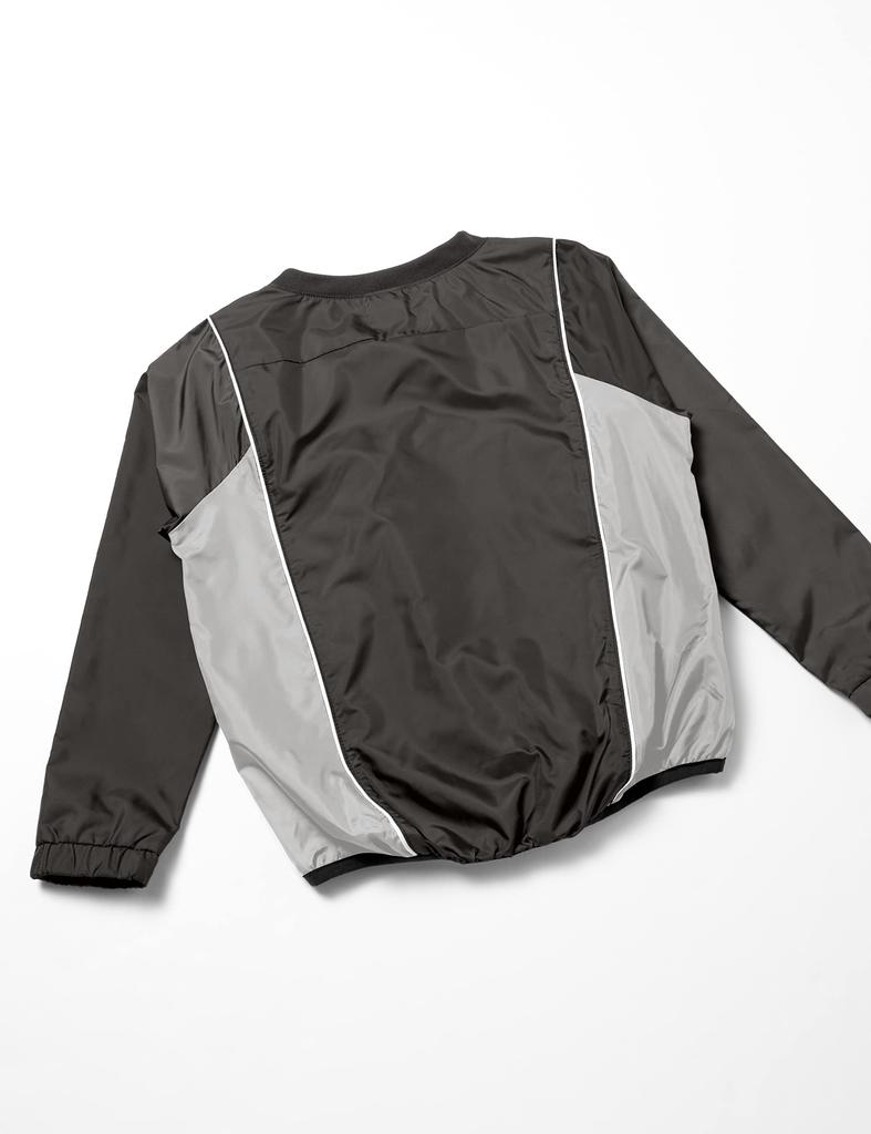 Umbro Soccer Windproof and Size 120 Windbreaker, Jacket, Water-Repellent, All-Season, Junior/Kids', Black/Silver (Amazon Exclusive),