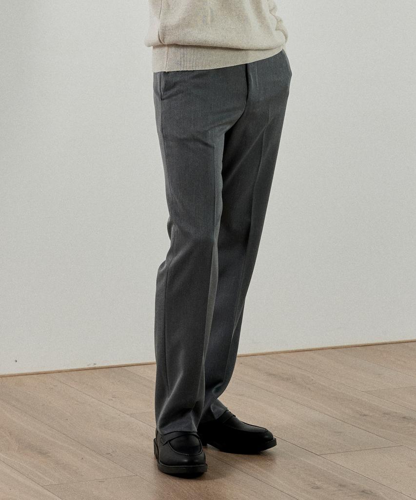 ANALOG MOOD Semi Slim Wide Slacks (Charcoal)