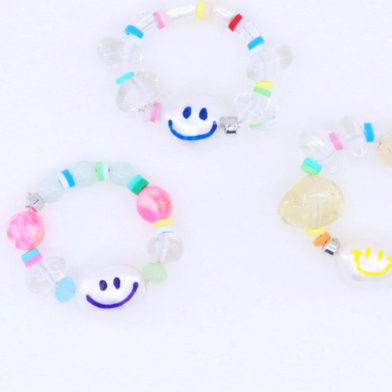 jewelCOUNTY HAPPY THINGS BLUE SMILE BEADS RING