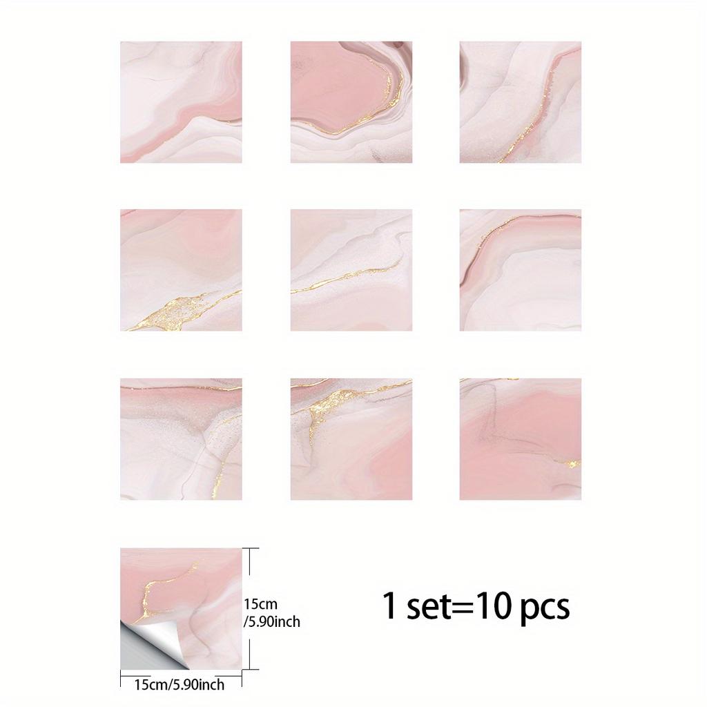 10 sztuk samoprzylepne zdejmowane naklejki z imitacją pcv na kafelki luksusowe marmurowe wodoodporne naklejki ścienne do pokoju przedszkole przedszkole salon