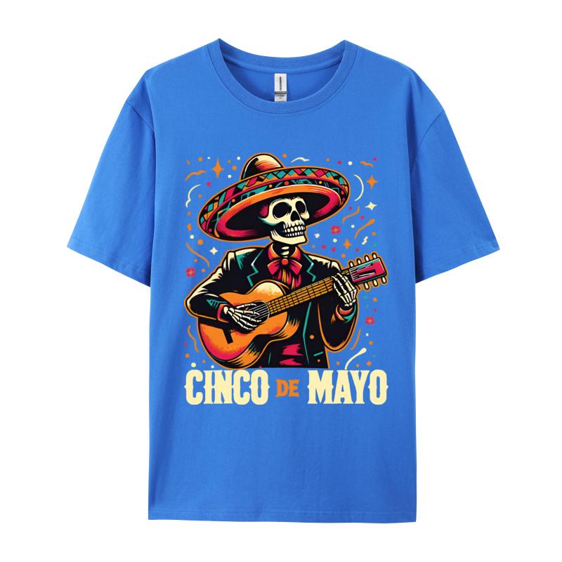 Cinco DeMayo Skeleton Skull Tshirt Funny TShirt T Shirts Slim Fit 3D Cotton Unisexs Tops Tees On Oversized