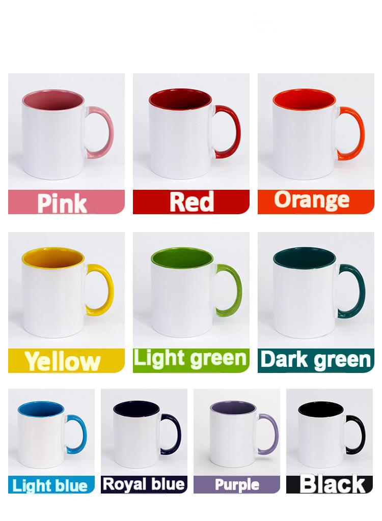 

DIY Color Inside Coffee Mug, Sublimation Blank Ceramic Cup for Logo Printing, Heat Transfer Custom Water Cup, Gift for Any Occas оранжевый