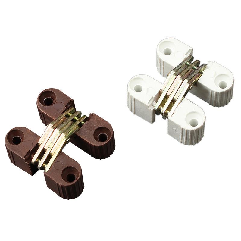 

6Pcs Invisible Cross Hinge Repair Kit Folding Door Closer Table Connector Cabinert Chair Furniture Hardware Accessories коричневый