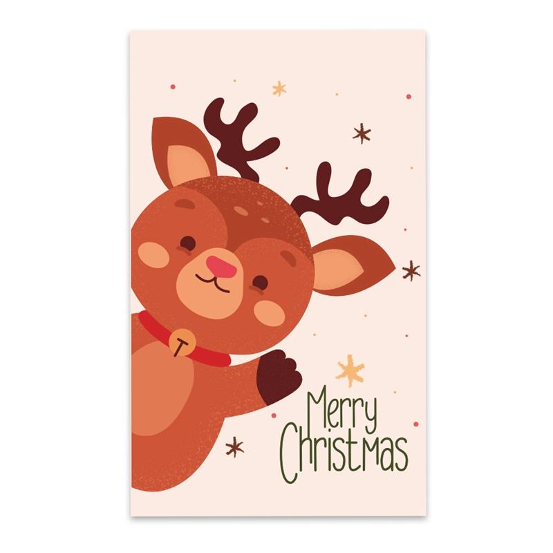 30Pcs Merry Christmas Gift Cards Greeting Card Christmas Tree Stickers Cute Design For 2022 New Year Gift decoration card