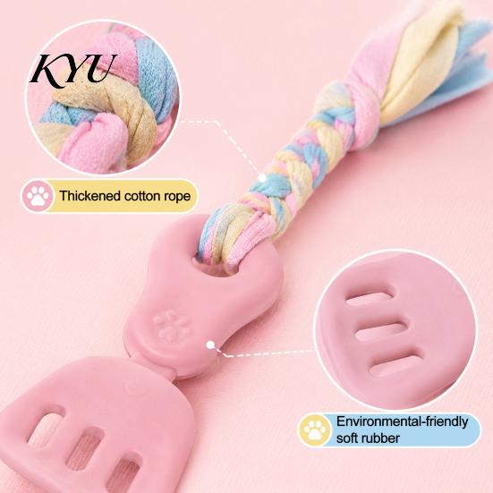 Interactive Knot Pulling Toys Spatula Shaped Dog Chew Toy with Braided Fabric Rope, Puppy Teething Rope for Medium Dogs Toy, Pet Molar Small