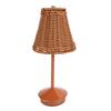 Boho Rattantischlampe LED Wiederaufladbar Leselicht 3 Farben Touch-Steuerung Dimmbar Nachttischlampe für Wohnzimmer