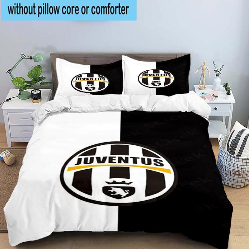Set Biancheria da Letto Stampato 3 Pezzi Juventus Football Club Chiusura Copripiumino Include 1 Copripiumino & 2 Federe Set Biancheria da Letto Decorazioni per la Casa Regali