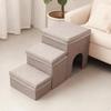 3-Step Pet Stairs Soft Steps with Den Cozy for Sofa, Living Room, Small Dogs