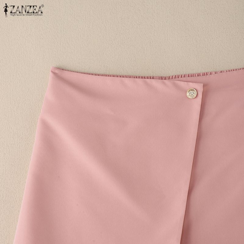 ZANZEA Women Summer Solid Color Loose Casual Short Pants