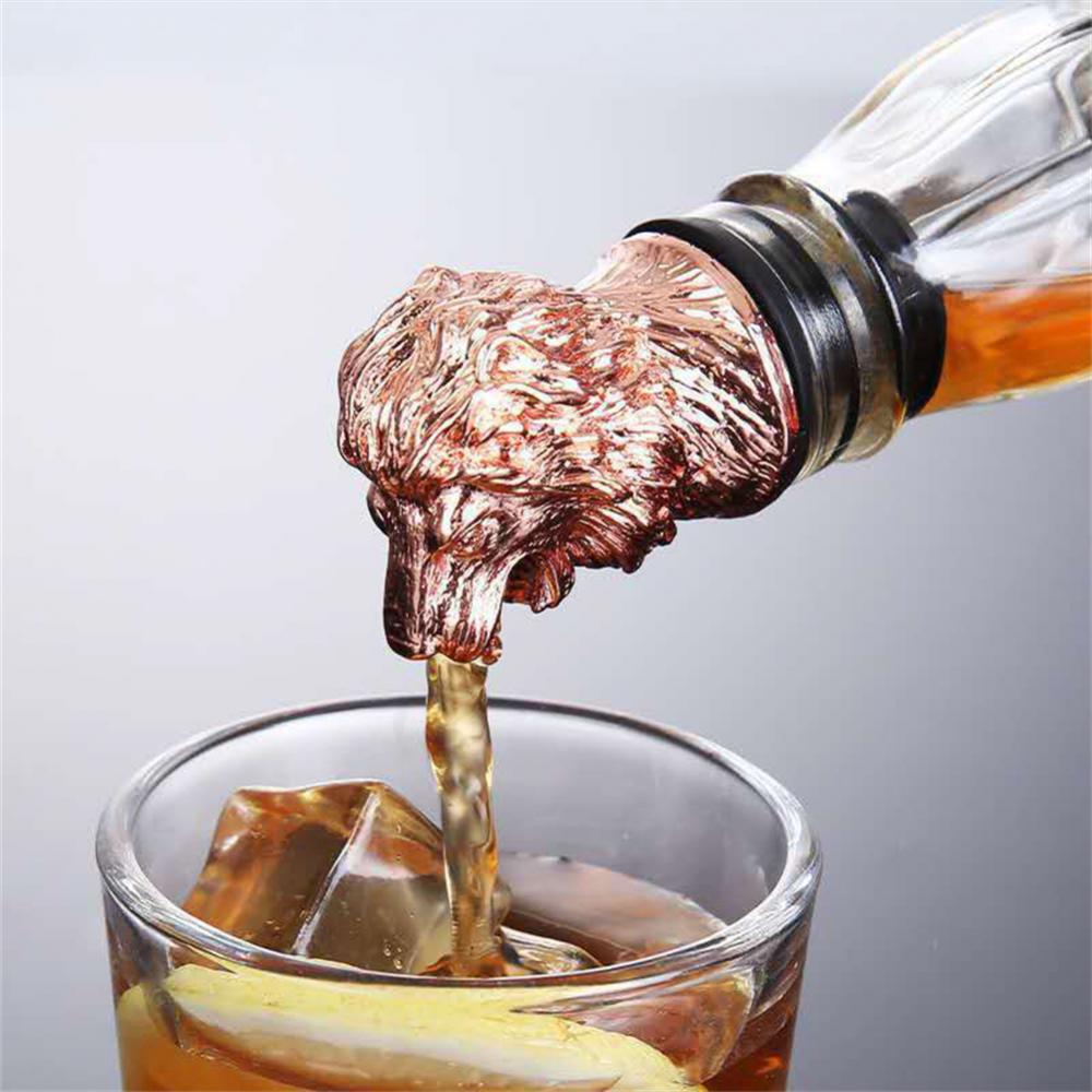 Wine Pourer Deer Elk Lion Wine Stopper Stainless Steel Bartender Tool Deer Head Wine Mouth Wedding Party Bottle Stoppers