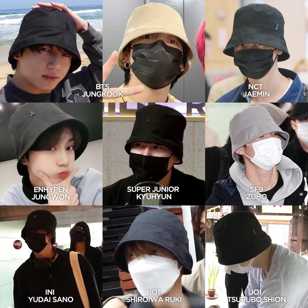 [VARZAR] Stud drop over fit bucket hat Black