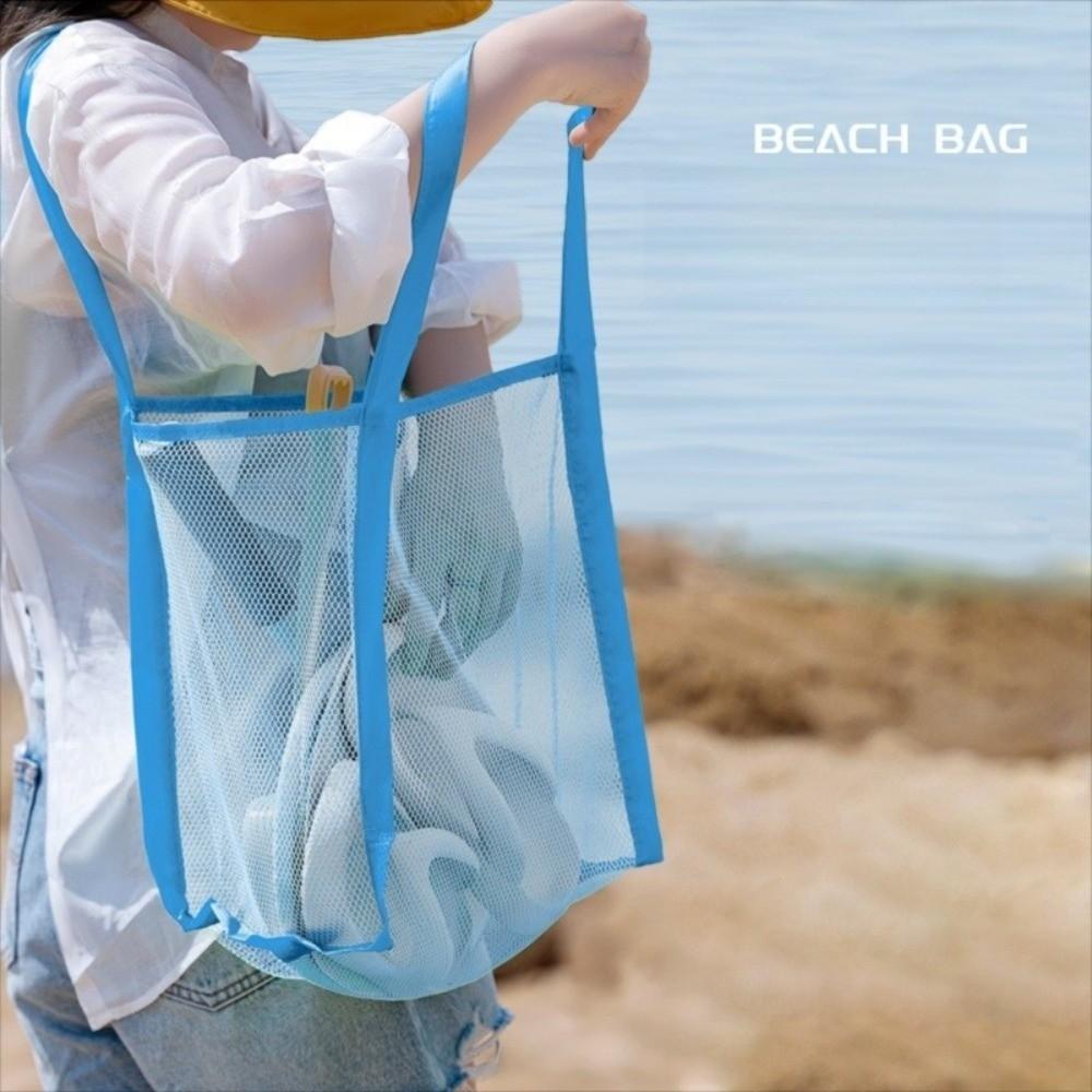 Sandproof Mesh Beach Bag Foldable Shoulder Storage Bag New Toiletry Bag Swimming