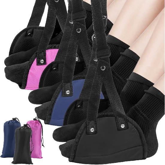 3pack Plane Hang Hammock, Plane Travel Footrests for Swelling/Soreness Relief, Multiple Colors Airplane Footrest