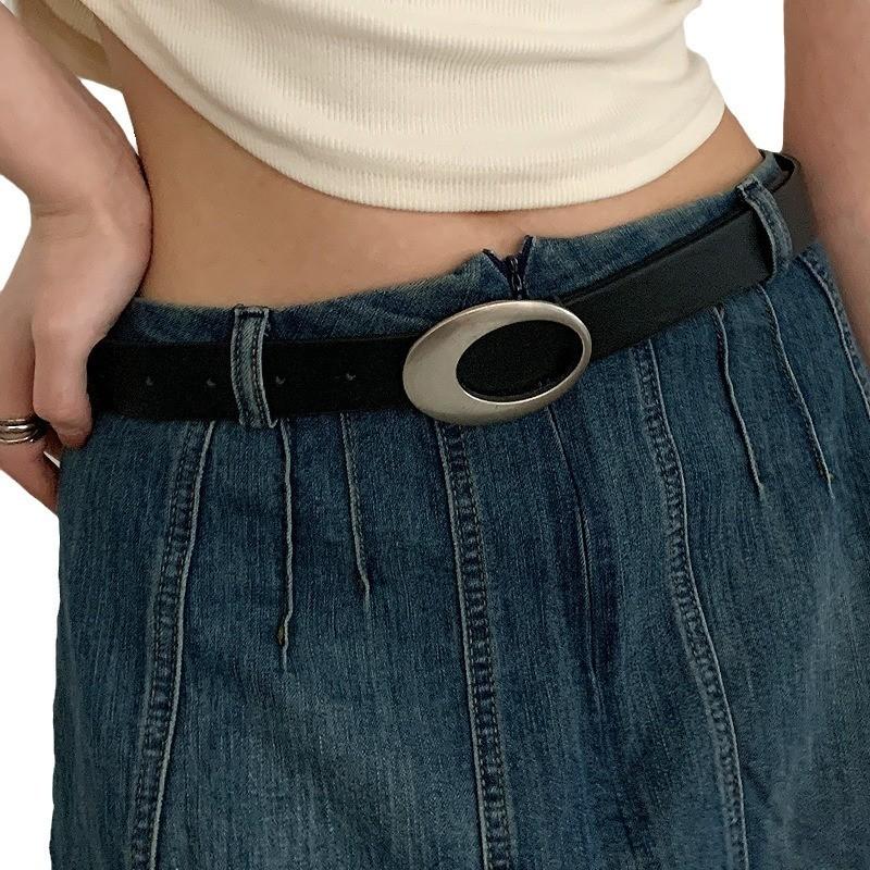 Minimalist Womens Pu Leather Belt For Daily Casual Style With Easy Closure