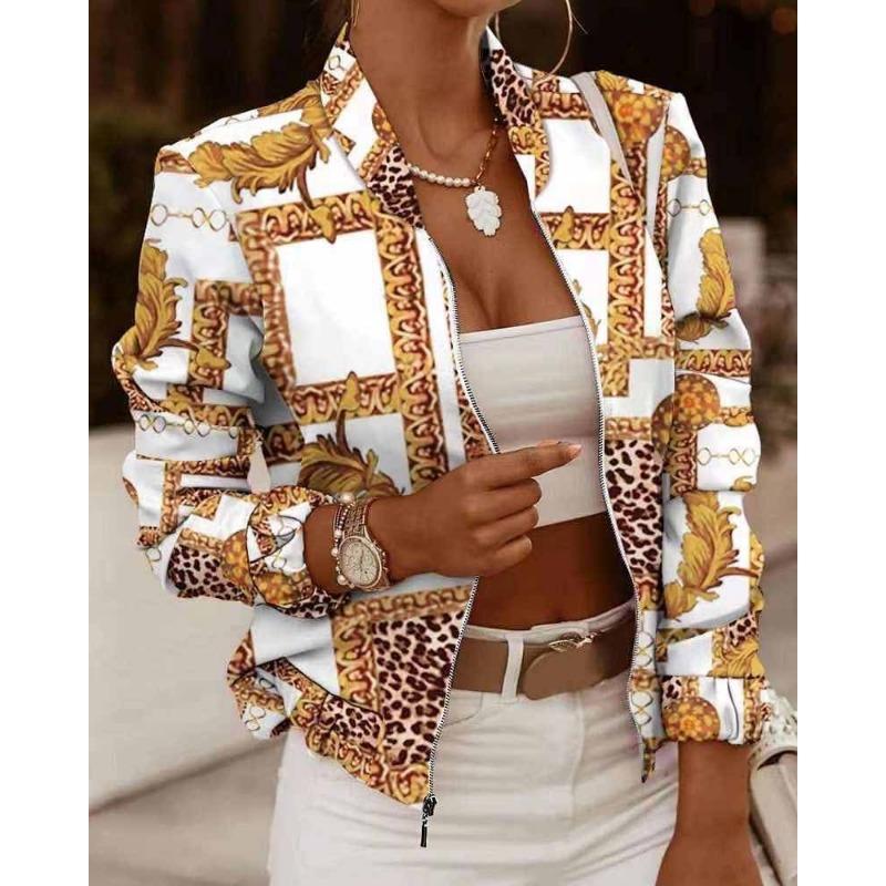 IHUASU Autumn Long Sleeve Zipper Decorated Cardigan Coat Small Jackets & Coats