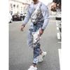 Spring And Fall Men's Long Sleeve Pant 2pcs Sets Dragon Striped Animal Print Man Set Everyday Fashion Men Long Sleeved Tshirt