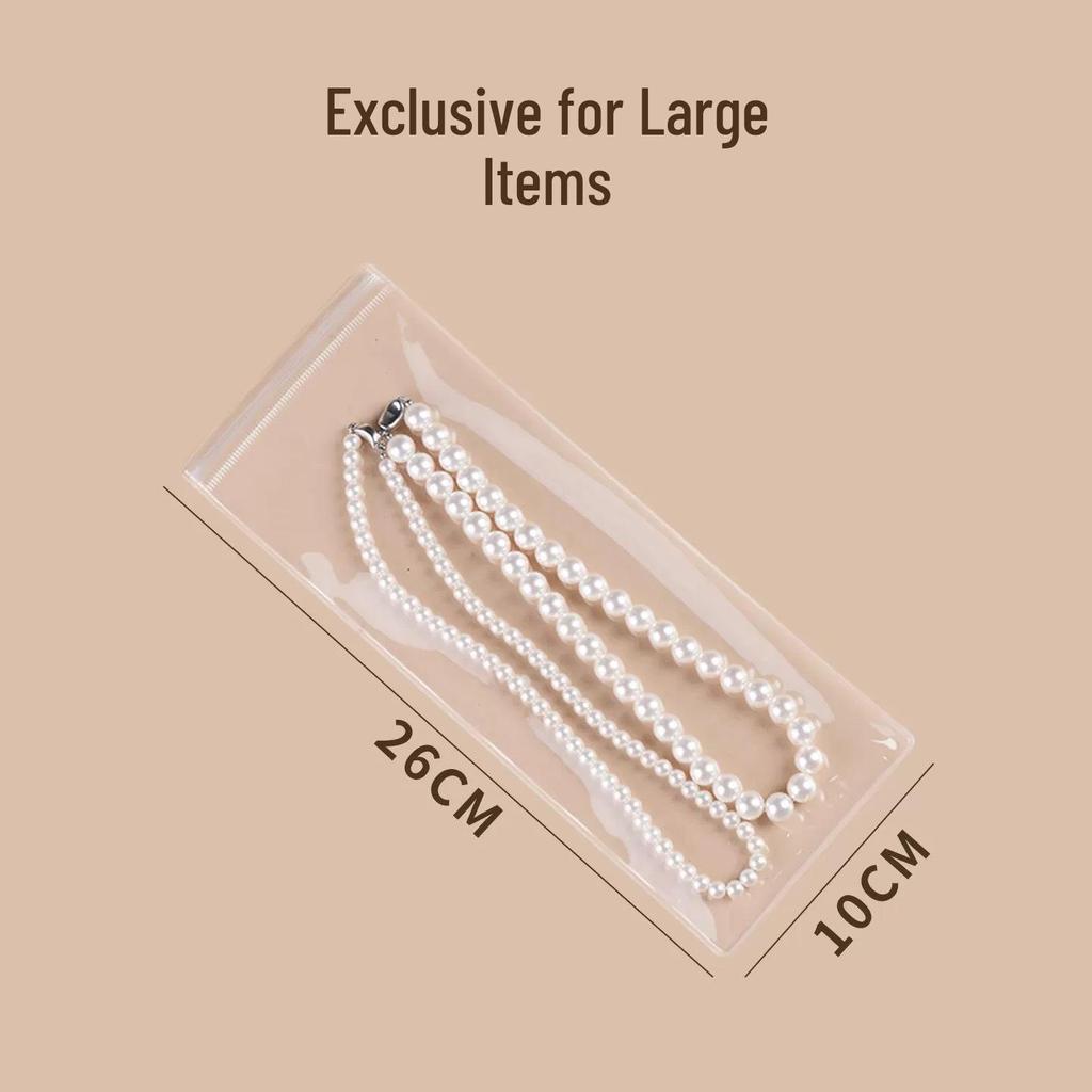 Anti-Oxidation PVC Jewelry Self-Sealing Dustproof Storage Bag for Necklaces and Bracelets.