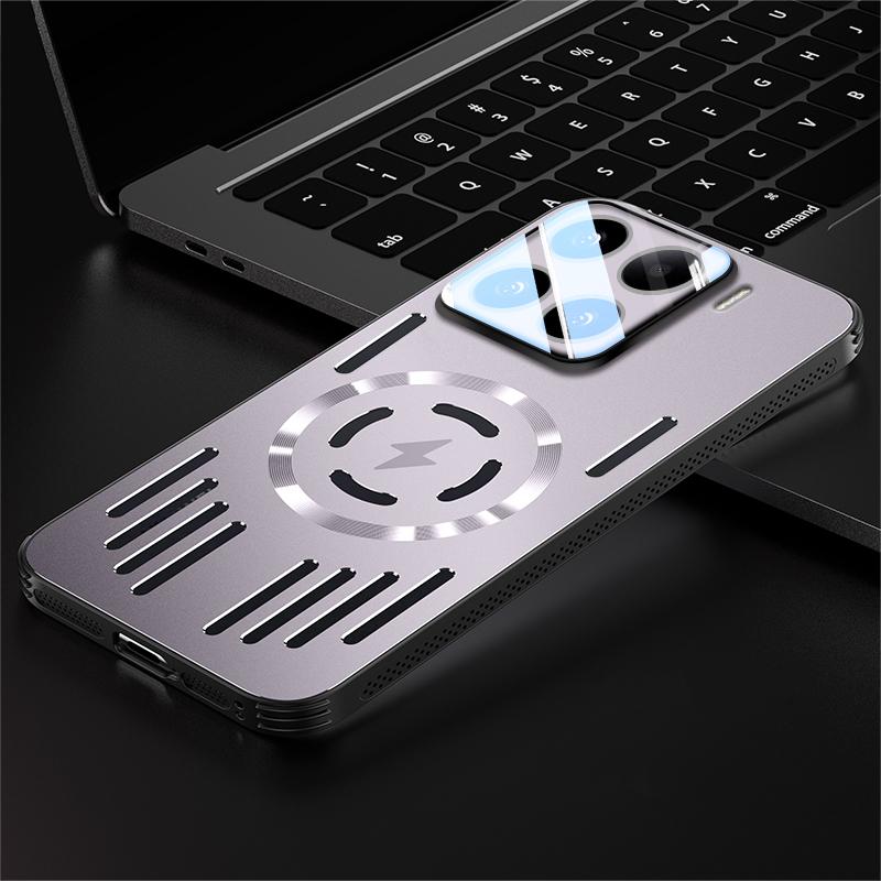 Hard Metal Heat Dissipation Magnetic Wireless Charging Cover For Xiaomi 15 Ultra 14 13 Pro Cool Protective Back Case