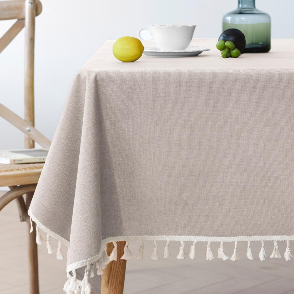 Rectangular Rural Style Textured Tablecloth Oil-proof Table Decoration Table Cover  Dining Table